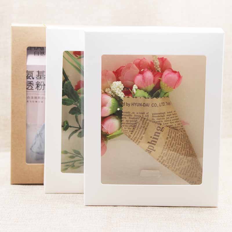 กล่องกระดาษขาวโชว์หน้าสินค้า ขนาด8x10x2cm แพ็ค50ชิ้น
