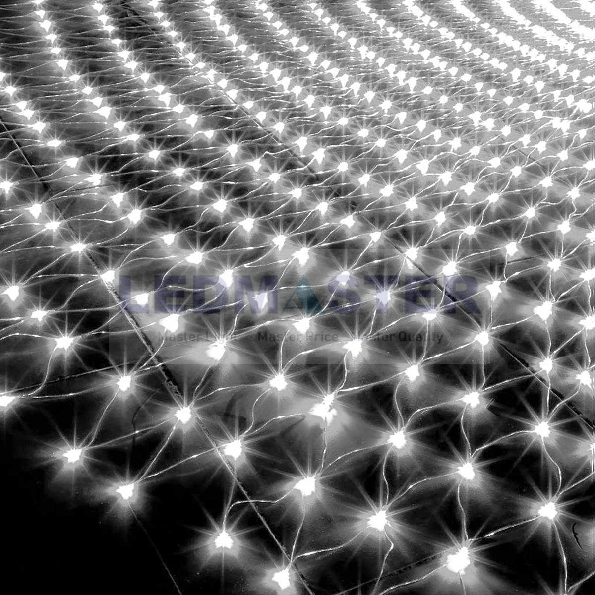 ไฟปีใหม่ ไฟตาข่าย LED ขนาดใหญ่ 8x5 เมตร,6x4 เมตร ปรับได้ 8 โหมด เเสงขาว ไฟคริสมาส ตาข่ายไฟ ไฟพันต้นไม้ ไฟเเต่งร้านอาหาร