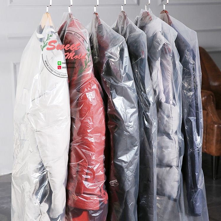 ถุงพลาสติกใสคลุมเสื้อผ้า 50 ชิ้น (คลิกเพื่อเลือกขนาด)