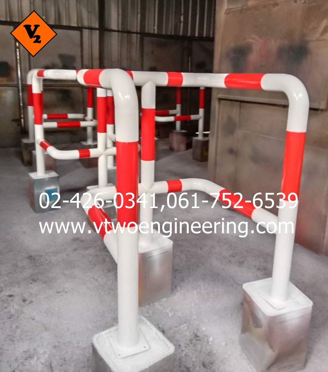ราวเหล็กกันชนมุมเสา crash protection barriers No.45