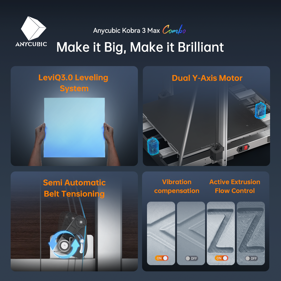 เครื่องพิมพ์ 3 มิติ , 3D Printer : Anycubic Kobra 3 Max Combo by In2Real3d