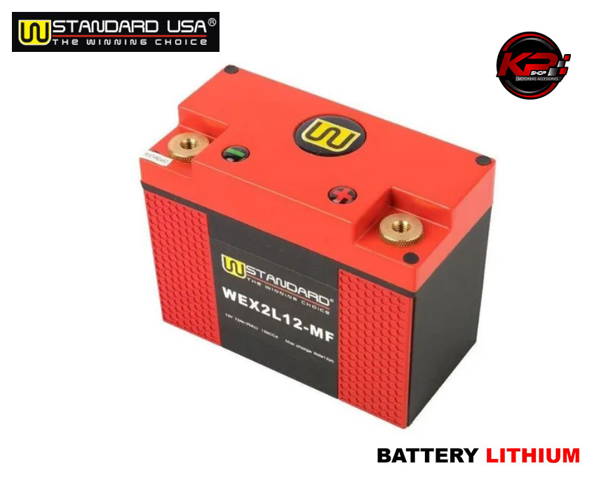 แบตเตอรี่ สำหรับรถจักรยานยนต์ E-LITHIUM WEX2L12-MF W-STANDARD