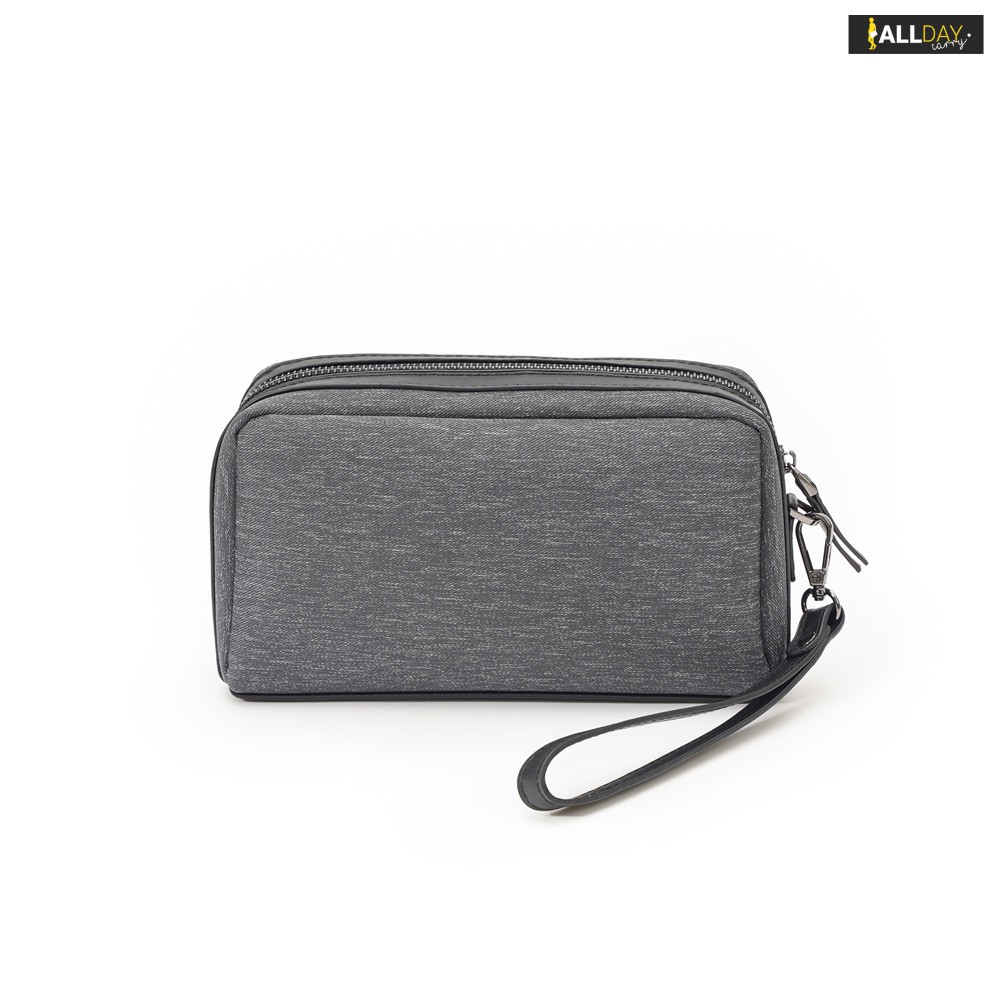 มาใหม่! NY18 กระเป๋าคลัช คลัทช์ กระเป๋าถือ สีเทา สวยเท่ ผ้า Nylon กันน้ำ ผู้ชาย ผู้หญิง