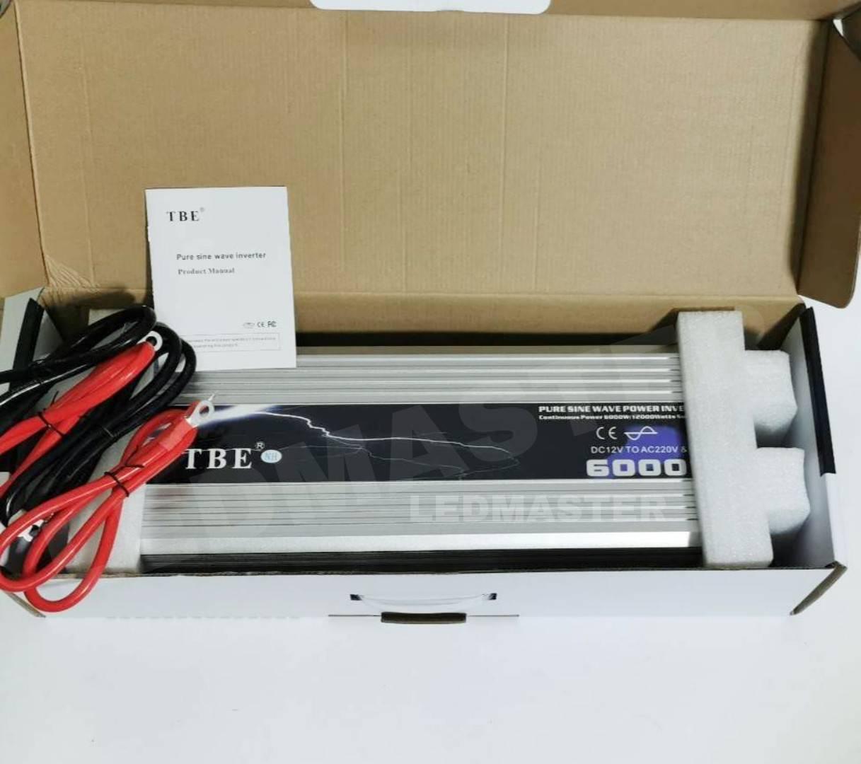 TBE Power Inverter 6000W อินเวอร์เตอร์ 6000 วัตต์ รุ่น Pure Sine Wave (DC 12V TO AC 220V) กระเเสไฟบริสุทธิ์ คลื่นไฟนิ่ง เครื่องแปลงไฟรถเป็นไฟบ้าน หม้อแปลงไฟ ตัวแปลงไฟรถ ใช้อุปกรณ์ไฟบ้านได้ในรถ เครื่องเเห่เสียง [แท้ 100 %]