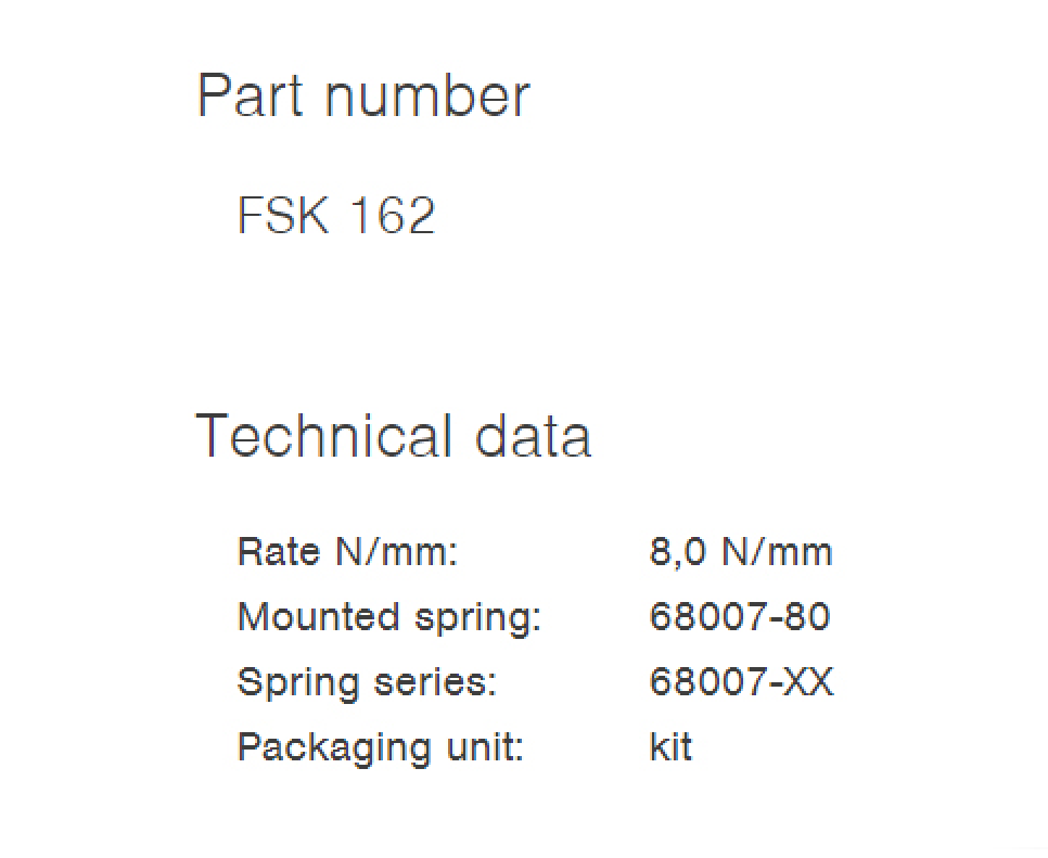 สปริงโช๊คหน้า FSK162 OHLINS FOR YAMAHA XMAX 300 2021-2023