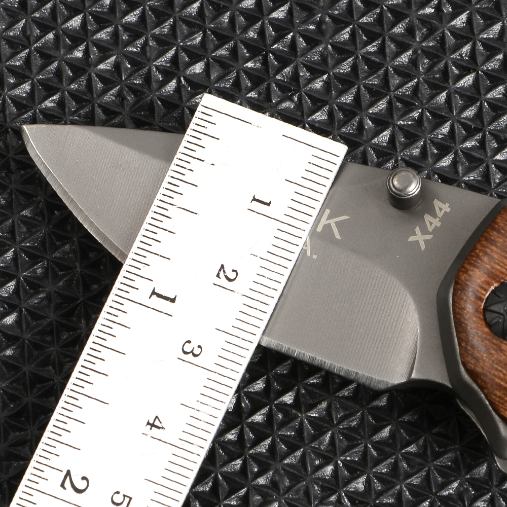 BUCK-X44-61-65-35 มีดเดินป่า อุปกรณ์เดินป่า มีดพับพกพา มีดพกเดินป่า Outdoor Folding Knife Camping Mini Pocket แค้มป์ปิ้ง มีดปอกผลไม้ มีดกลางแจ้ง ชิ้น 239 กรัม Black-Silver ดูจากรูป
