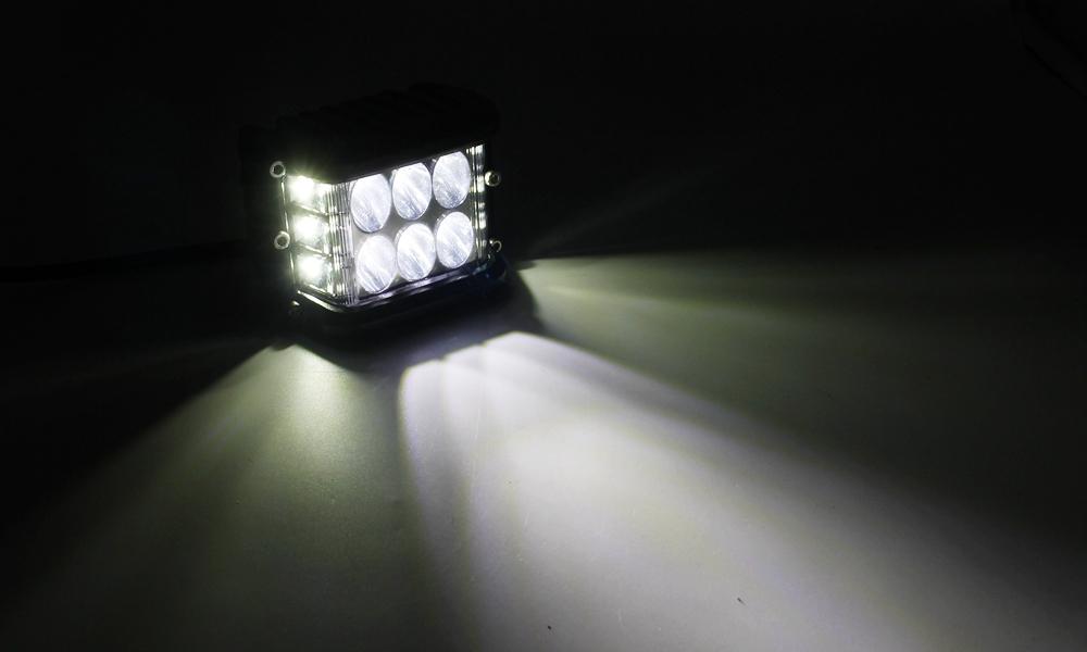 ไฟสปอร์ตไลท์ ไฟหน้ารถ ไฟฉุกเฉินติดรถยนต์ 36 Watt 12V-24V เเสงขาว ไฟด้านข้างมีให้เลือก แดง น้ำเงิน ส้ม ใช้สำหรับไฟรถยนต์ ไฟรถมอเตอร์ไซต์ บิ๊กไบค์ ATV สว่างมาก งานพรีเมี่ยม รุ่น TRI ROW SPOT BEAN LIGHT BAR 36W จำนวน 1 ชิ้น