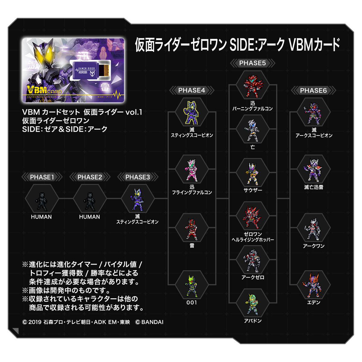 8072375 BANDAI SPIRITS VBM CARD SET KAMEN RIDER VOL.01 KAMEN RIDER ZERO-ONE SIDE:ZEA & SIDE:ARK