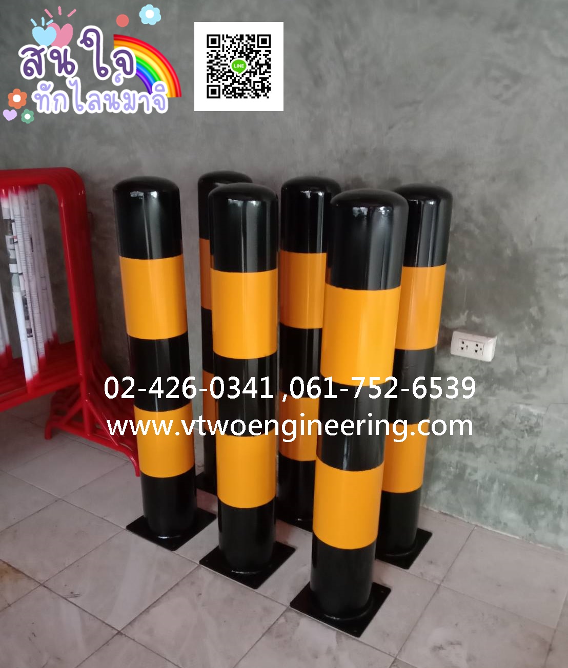 เสาเหล็กกันชน 6 นิ้ว สูง 100 ซม. TB00029