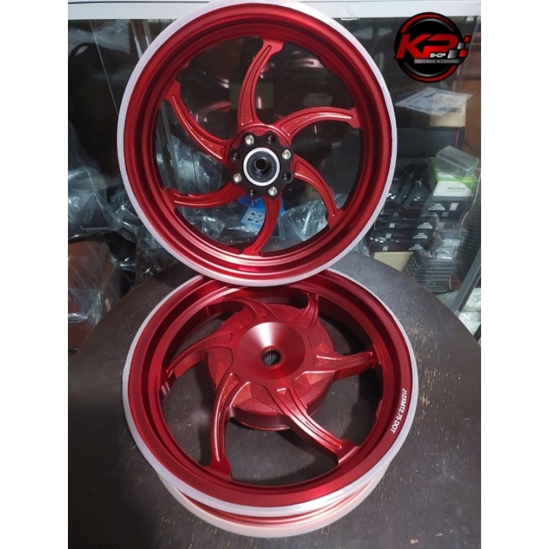 ล้อแต่ง CNC HONDA LEAD 125 สีแดง