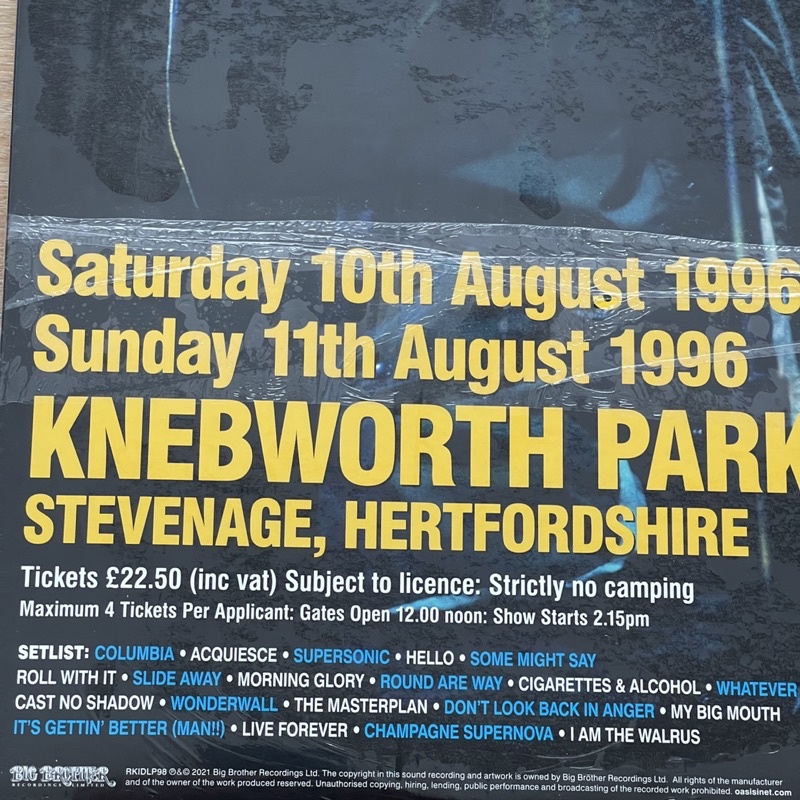 แผ่นเสียง Oasis – Knebworth 1996 ,3 x Vinyl, LP, Album, 180g Heavyweight แผ่นเสียง มือหนึ่ง ซีล