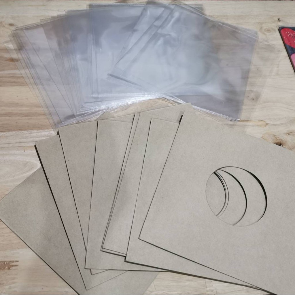 ซองเก็บแผ่นเสียงขนาดแผ่นเสียง 7นิ้ว (ซองนอก,ซองใน) (50ชุด)