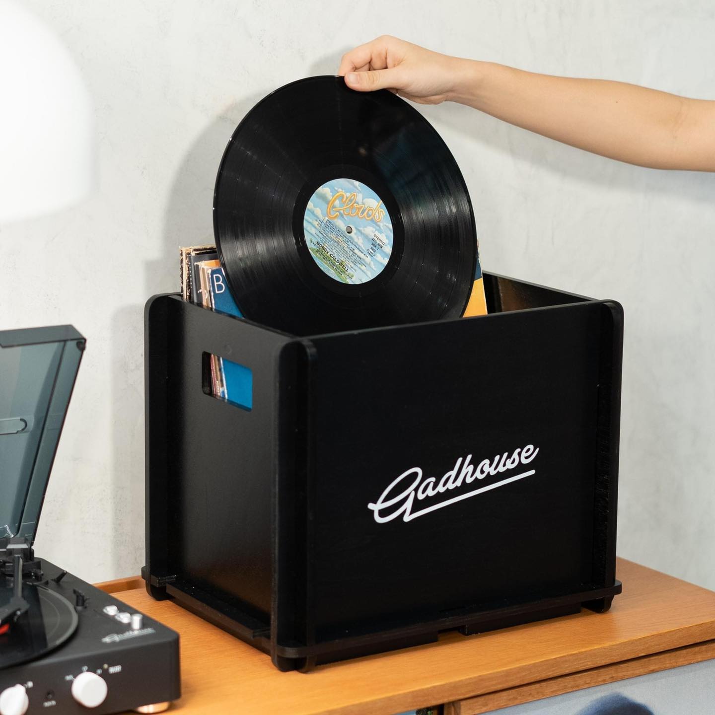Gadhouse vinyl storage crate black (สีดำ) ลังไม้ใส่แผ่นเสียง ลังไม้เก็บแผ่นเสียง