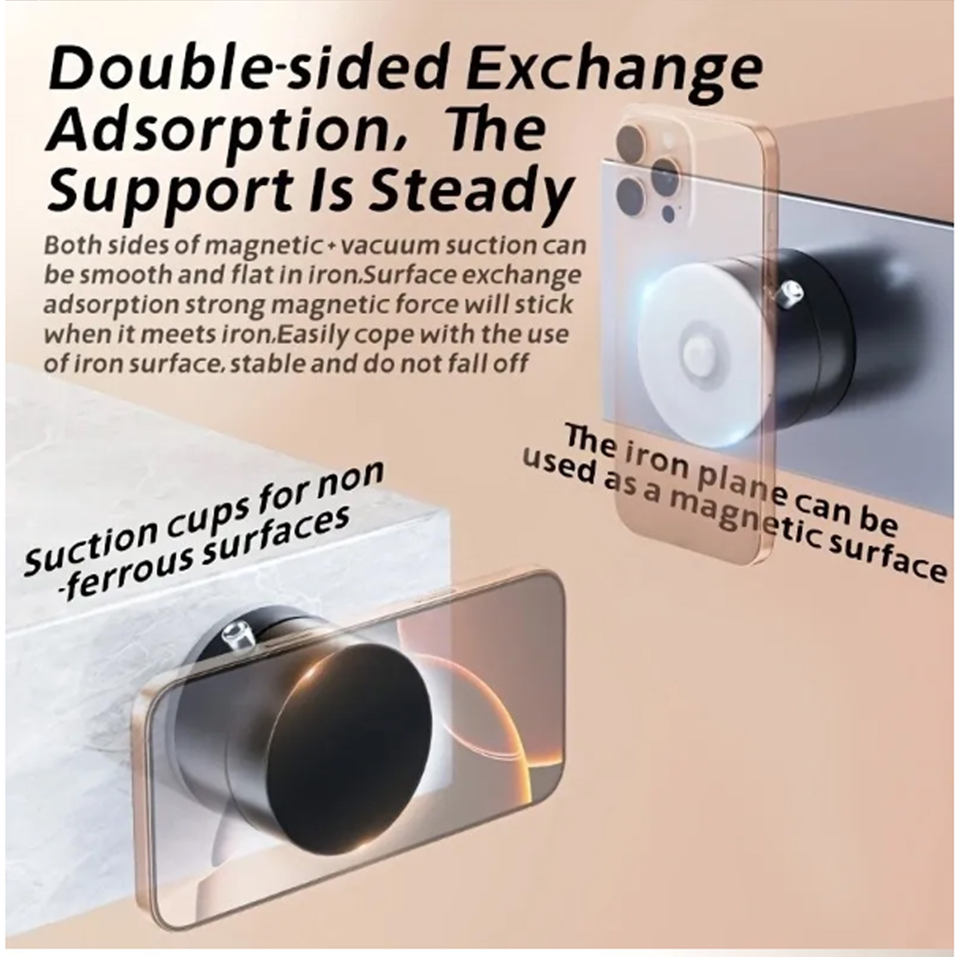 NO-01-02#Magnetic Car Phone Stand แท่นแม่เหล็กติดโทรศัพท์มือถือ ปรับมุมมองได้ พับเก็บได้และปรับความยาวได้ 1 อัน( มี 2 แบบ สีดำ) 2 0 กรัม Black ดูจากรูป