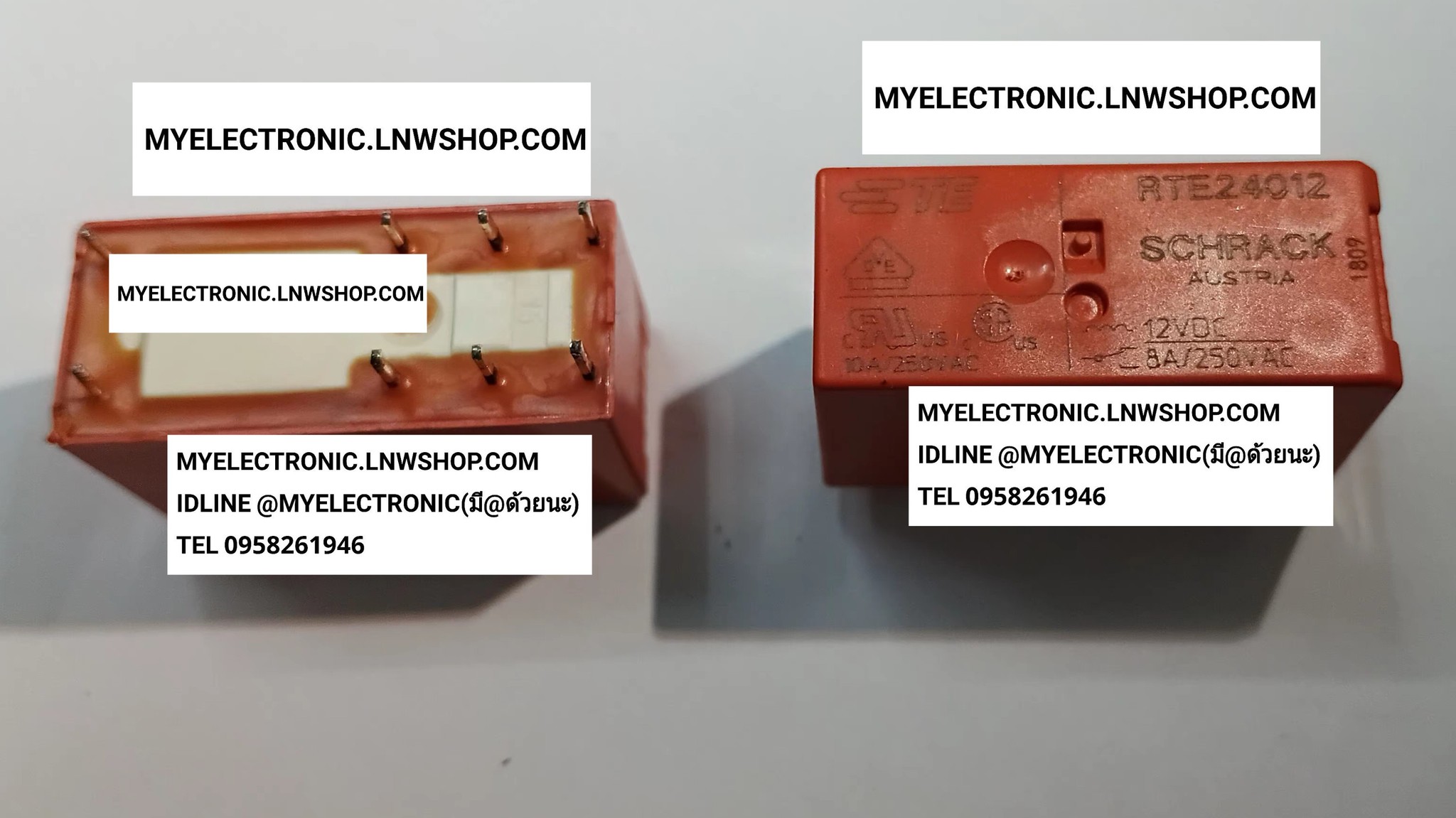 ขาย , RTE24012 , 8A250V , AC , รีเลย์ , RELAY , คอยล์ , COIL , 12V , DC , รีเลย์12V8ขา , ยี่ห้อ , SCHRACK , ราคา , ตัวละ , . . . หน่วย , บาท