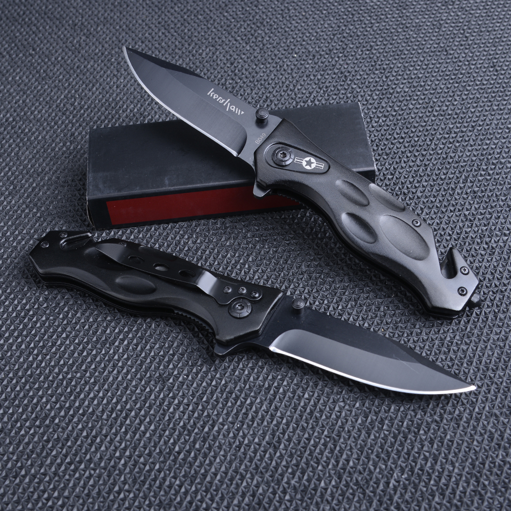 KS-146-มีดเดินป่า มีดแคมปิ้ง Kershaw Black Folding Knife มีดพับ ด้ามมีดอลูมิเนียมใบมีดดำ มีดยาว 20.5ซม. ชิ้น 350 กรัม
