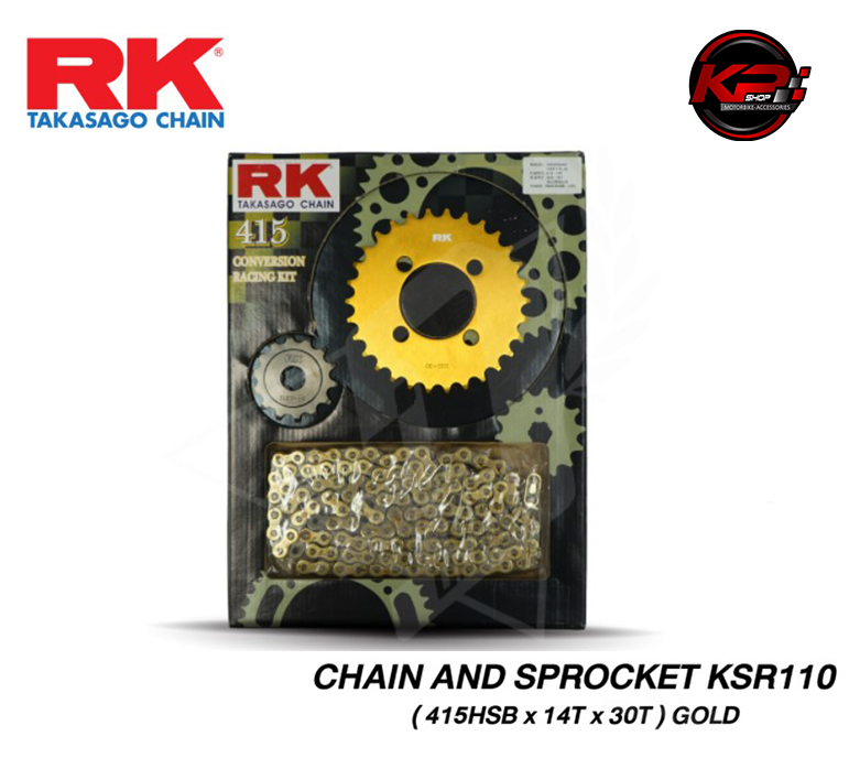 โซ่ RK และ สเตอร์ KSR110 (415HSBX14TX30T) GOLD