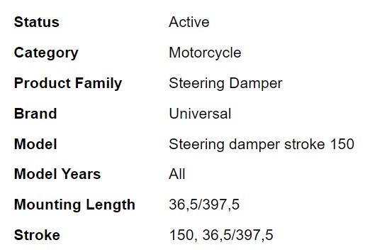 กันสะบัด OHLINS SD 005 สำหรับ Stroke 150 MM