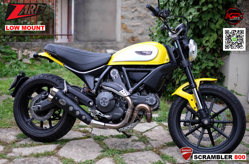 ท่อ ZARD FOR DUCATI SCRAMBLER 800 (LOW MOUNT การ์ดดำ) สลิปออน