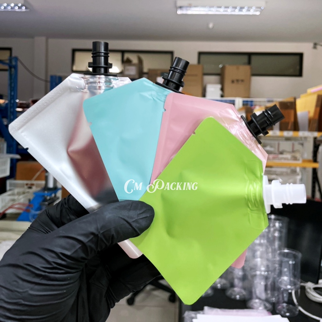 ซองซีลติดจุก ซองแบ่งครีม บรรจุทางก้นถุง (100ใบ) มีจุกให้เลือกหลายแบบ ราคาประหยัด