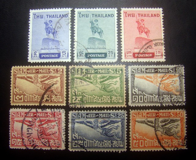 ((--2 ชุด--)) s2657-แสตมป์ชุดพระเจ้าตากสิน ปี 2498 ครบชุด + พญาครุฑ อากาศไปรษณีย์ [ชุด2] ปี 2471-82 ครบชุด ใช้แล้ว ราคาเบา น่าสะสมครับ