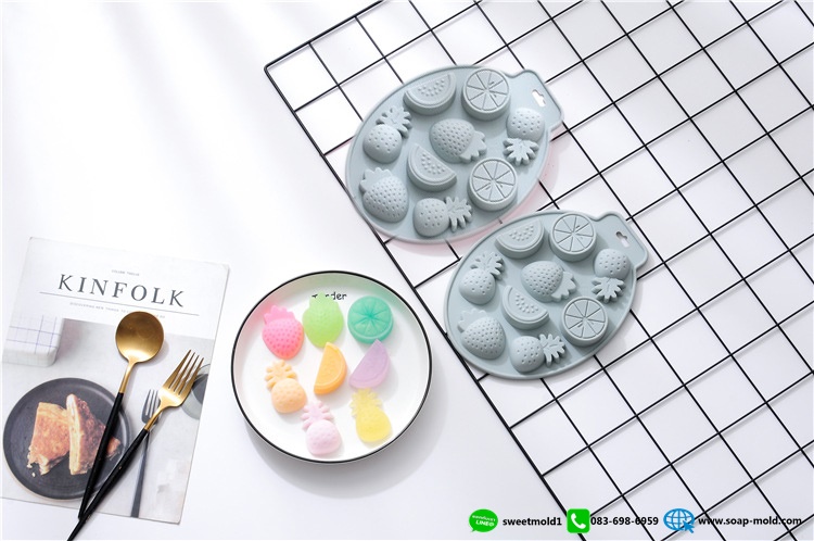 แม่พิมพ์ผลไม้รวม คละลาย ขนาด20-35กรัม (น้ำหนักแต่ละช่องไม่เท่ากัน) รหัสสินค้า: 007757