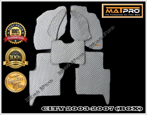 พรมปูพื้นเข้ารูป 100% ลายกระดุม สำหรับรถ รุ่น CITY 2003-2007 (BOX)