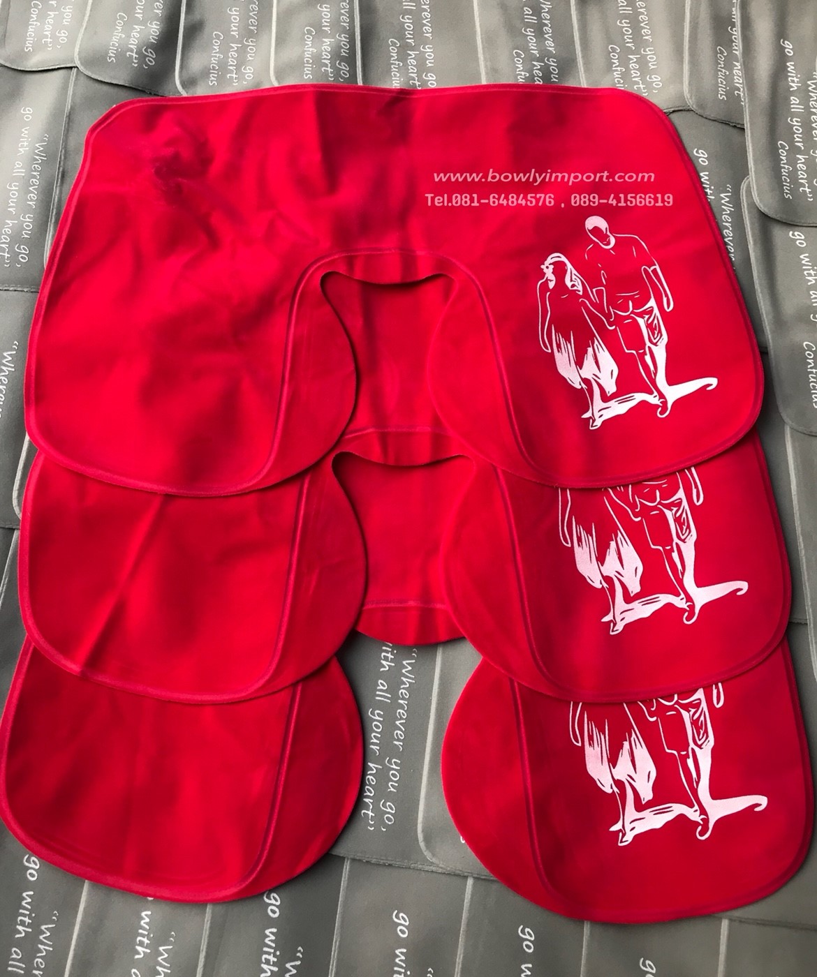 หมอนรองคอเป่าลม เนื้อผ้ากำมะหยี่ พร้อมสกรีนโลโก้