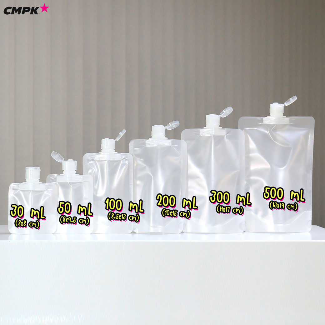 ซองแบ่งครีม แบ่งของเหลวแบบพกพา (50ใบ) รีฟิลได้ ฝา Flip ตั้งได้ เนื้อขุ่น