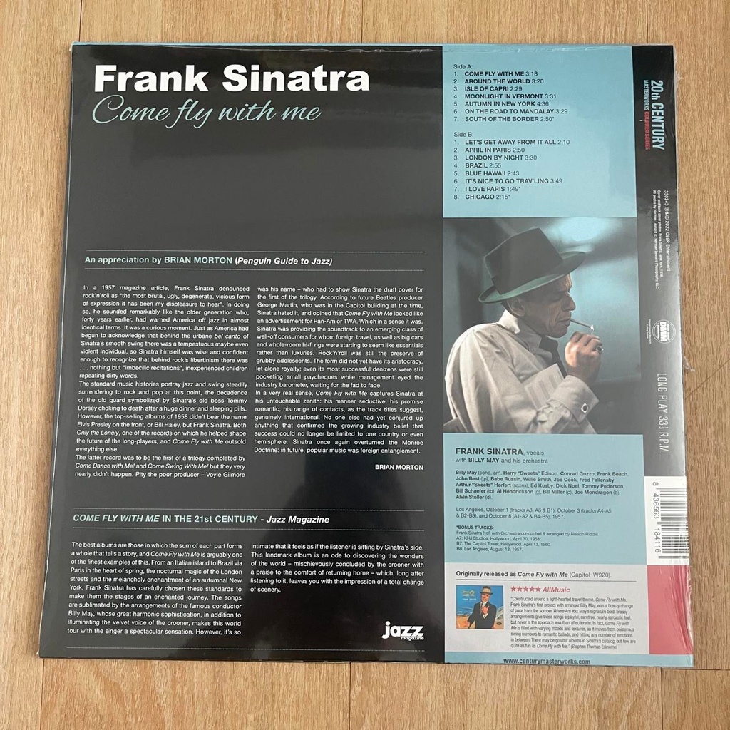 แผ่นเสียง Frank Sinatra – Come Fly With Me ,Limited Edition Blue vinyl LP, Album มือหนึ่ง ซีล
