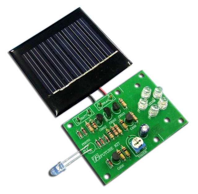 FK1004ไฟกลางคืนใช้โซลาร์เซลล์LED5ดวงชุดคิทนำไปประกอบลงปริ้นเอง