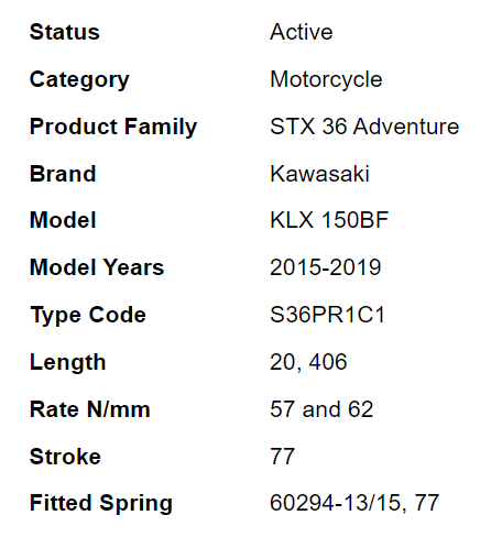 โช๊คหลัง OHLINS KA 805 FOR KAWASAKI KLX140