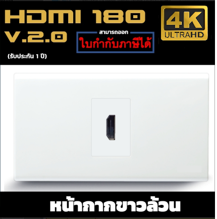 Wall plate HDMI180 (ขาวล้วน)(1ช่อง)