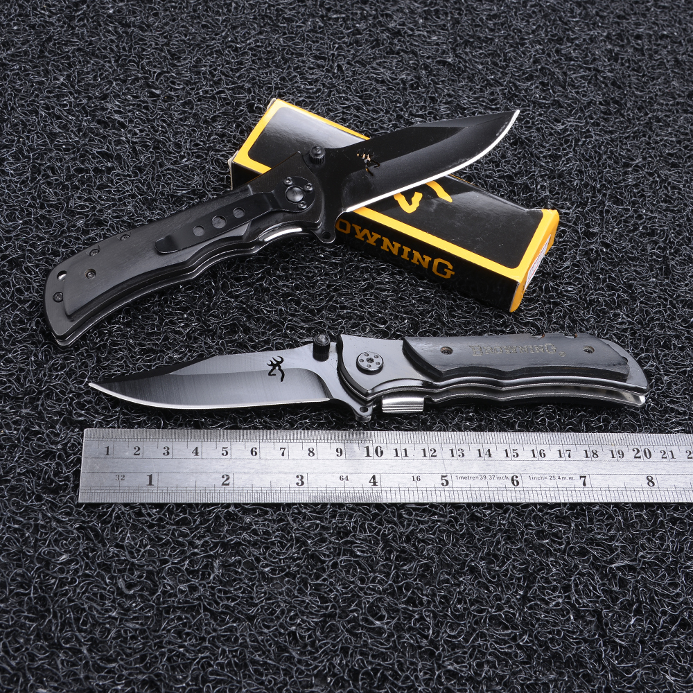 BN-01 มีดเดินป่า มีดพับ แคมปิ้ง Browing Folding Knife 339 ใบมีดดำยาว 20 ซม ชิ้น 250 กรัม ดำ 20 ซม.