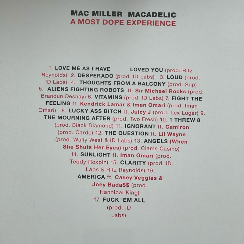 แผ่นเสียง Mac Miller - Macadelic , 2 x Vinyl, LP, Mixtape, Reissue, Stereo,EU มือหนึ่ง ซีล