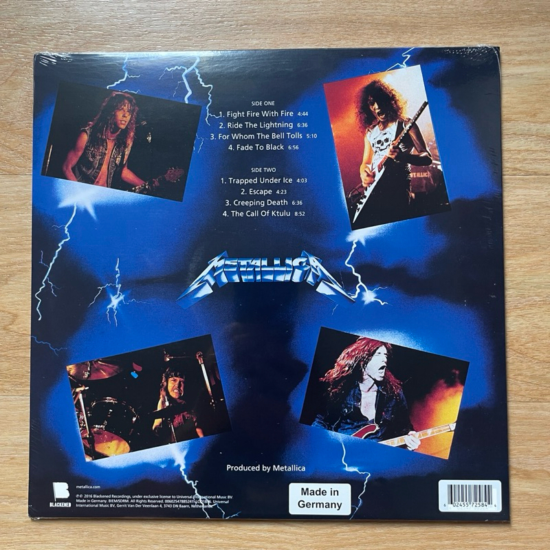แผ่นเสียง Metallica Ride The Lightning *Limited Electric Blue Vinyl ,LP, Album,EU มือหนึ่ง ซีล