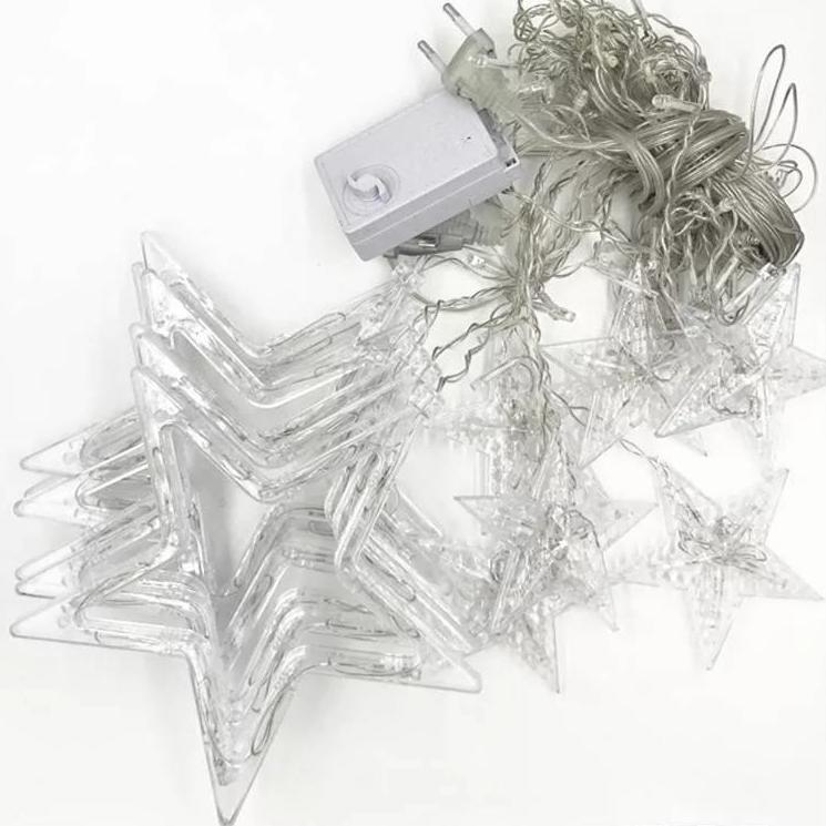 ไฟประดับตกเเต่งปีใหม่ ไฟม่าน led รูปดาว [กดเลือกเเสง] เเสงขาว white / warmwhite / rgb ปรับได้ 8 โหมด เลือกไฟนิ่งหรือไฟกระพริบได้ ใช้สำหรับเป็นไฟเเฟนซีประดับอาคาร สถานที่ ตกเเต่งสวน งานปีใหม่ งานลอยกระทง ไฟประดับห้อง ไฟตกเเต่ง led ไฟเส้น ไฟปีใหม่ ไฟคริสมาส
