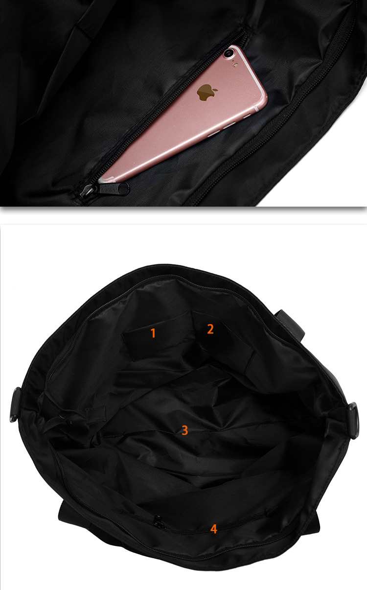 มาใหม่! NY48 กระเป๋าสะพายข้าง กระเป๋าถือ ถุงผ้าลดโลกร้อน สีดำ สวยเท่ ผ้า Nylon กันน้ำ ผู้ชาย ผู้หญิง
