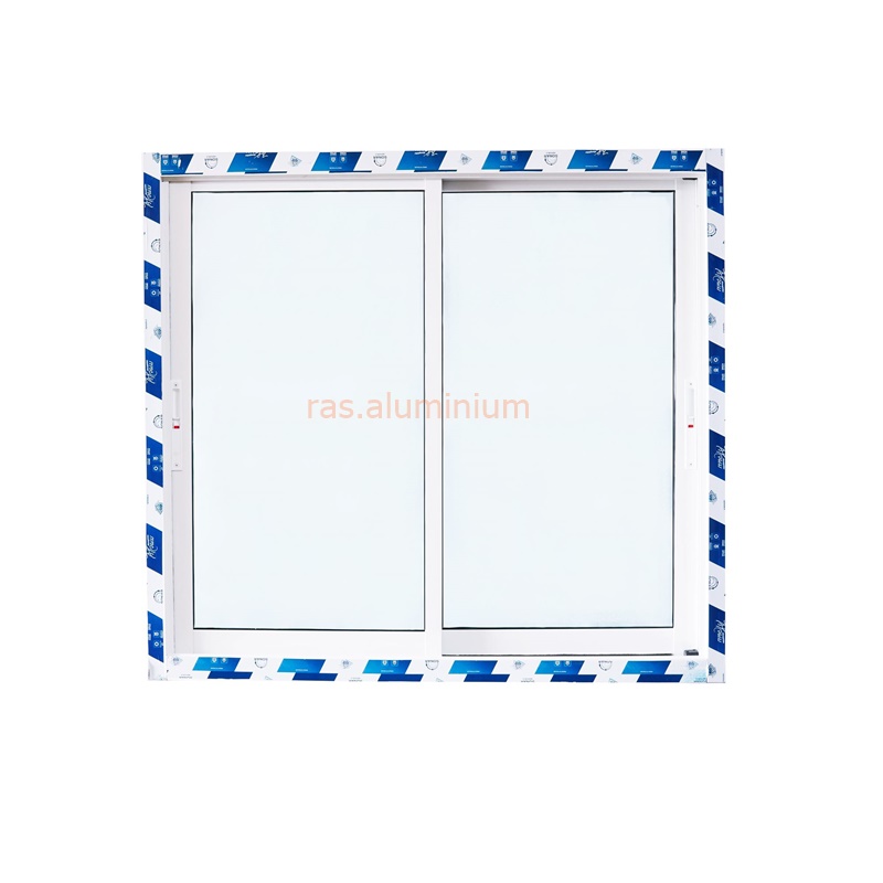 หน้าต่างบานเลื่อน 180 x110 สีอบขาว ชุดสำเร็จ