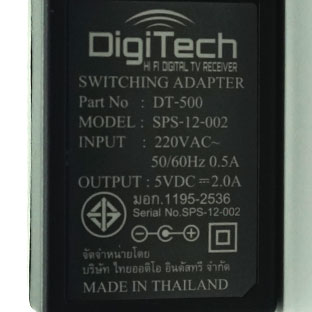 สวิทช์ชิ่ง5VDC/2A,Switching Adaptorรุ่นDT-500