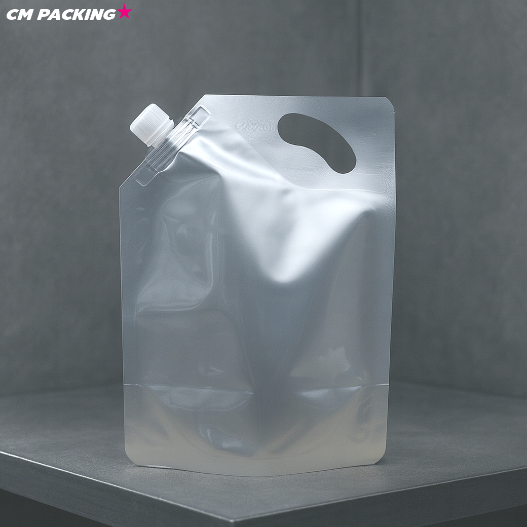 [50ใบ] ถุงอลูมิเนียมฟอยล์ ฝาเกลียว ถุงบรรจุของเหลว/เคมีภัณฑ์ 1 ลิตร จุกใหญ่ 1.6 ซม. (แบบหนาพิเศษ)