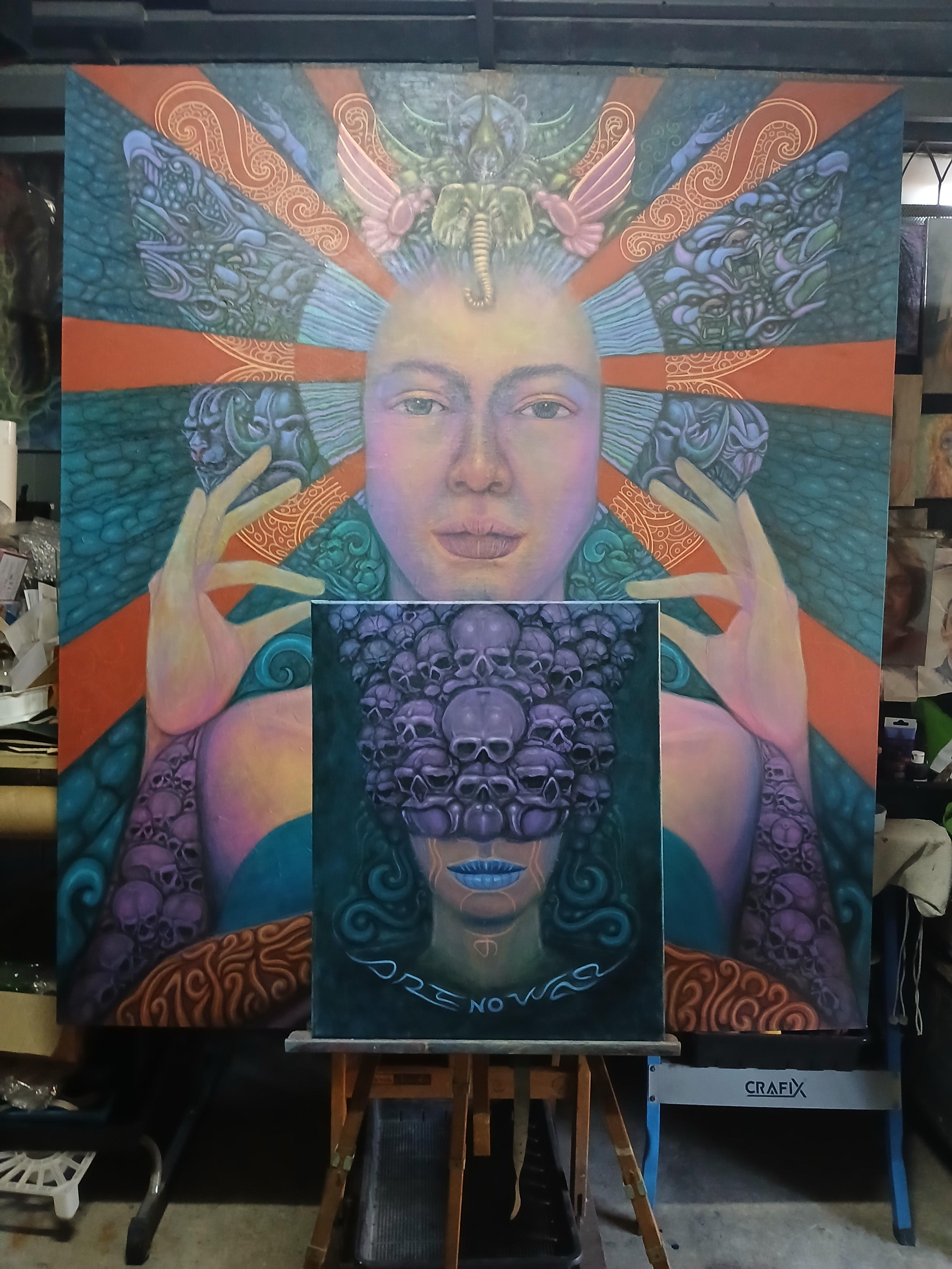 Untitled ภาพวาดสีอะครีลิคบนเฟรมผ้าใบ ขนาด 40 cm. x 50 cm. (งานวาดต้นฉบับ มีชิ้นเดียว ไม่ใช่ภาพพิมพ์หรือโปสเตอร์)