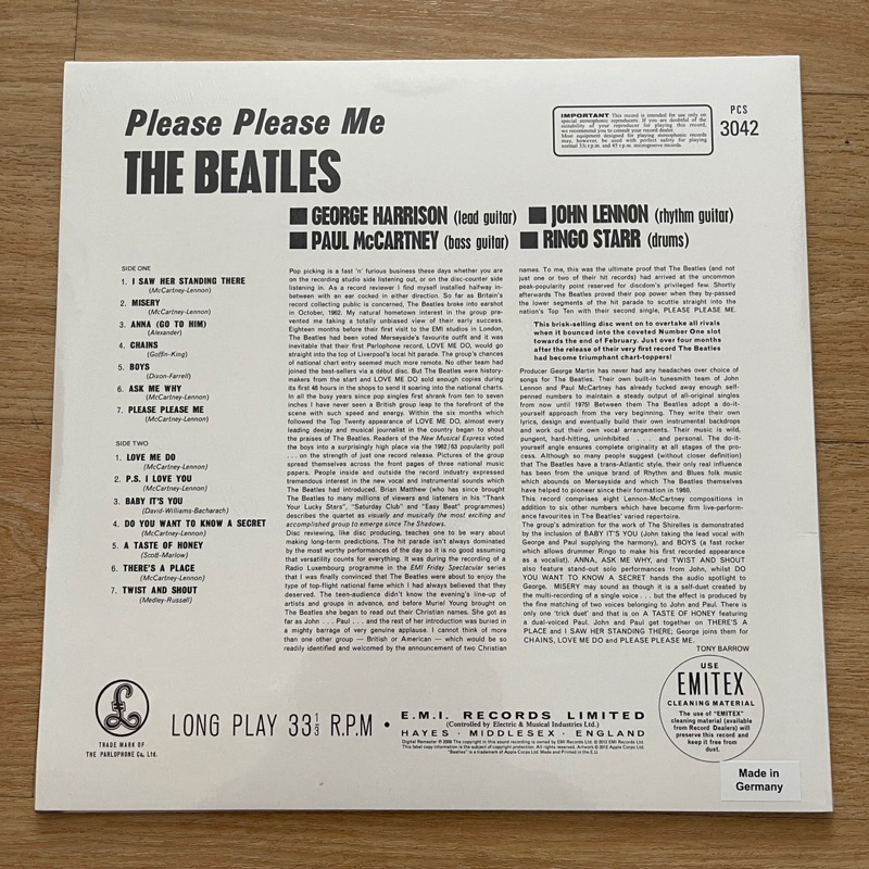 แผ่นเสียง The Beatles – Please Please Me ,Vinyl, LP, Album,Remastered, Stereo, 180 Gram แผ่นมือหนึ่ง ซีล