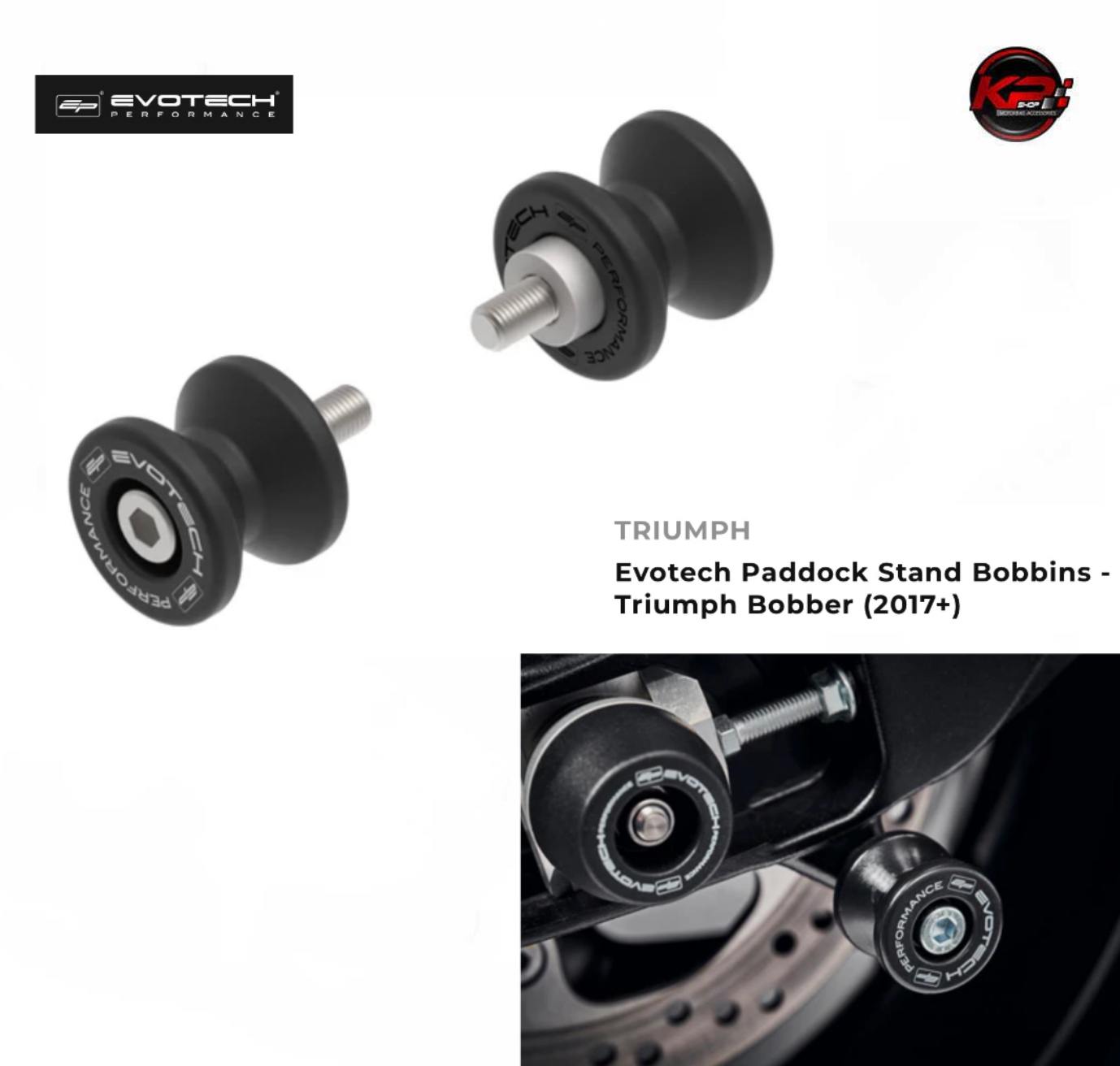สปูน Evotech Paddock Stand Bobbins - Triumph Bobber (2017+)