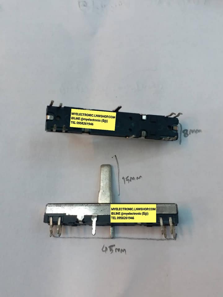 โวลุ่มสไลด์A20K,โวลุ่มสไลด์45มม.แกนยาว15มม.โวลุ่มสไลด์8ขาโวลุ่มสไลด์8ขาSONYโวลุ่มสไลด์SONYราคาตัวละบาท