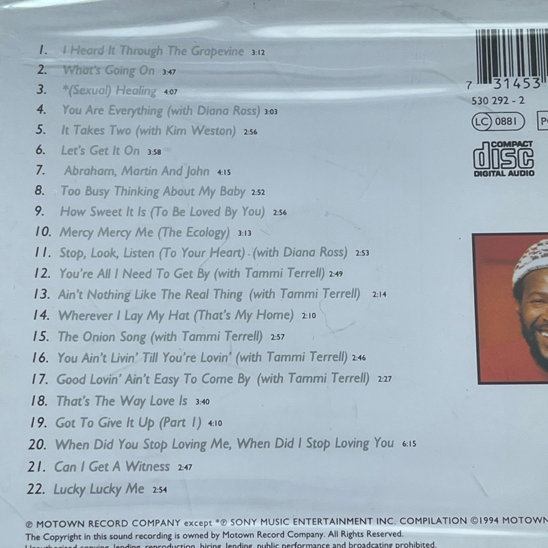 CD ซีดีเพลง Marvin Gaye – The Very Best Of Marvin Gaye แผ่นแท้ ใหม่ ซีล