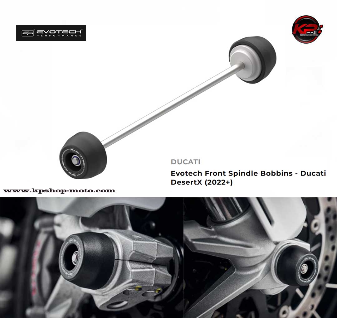 กันล้มหน้า Evotech Front Spindle Bobbins - Ducati DesertX (2022+)