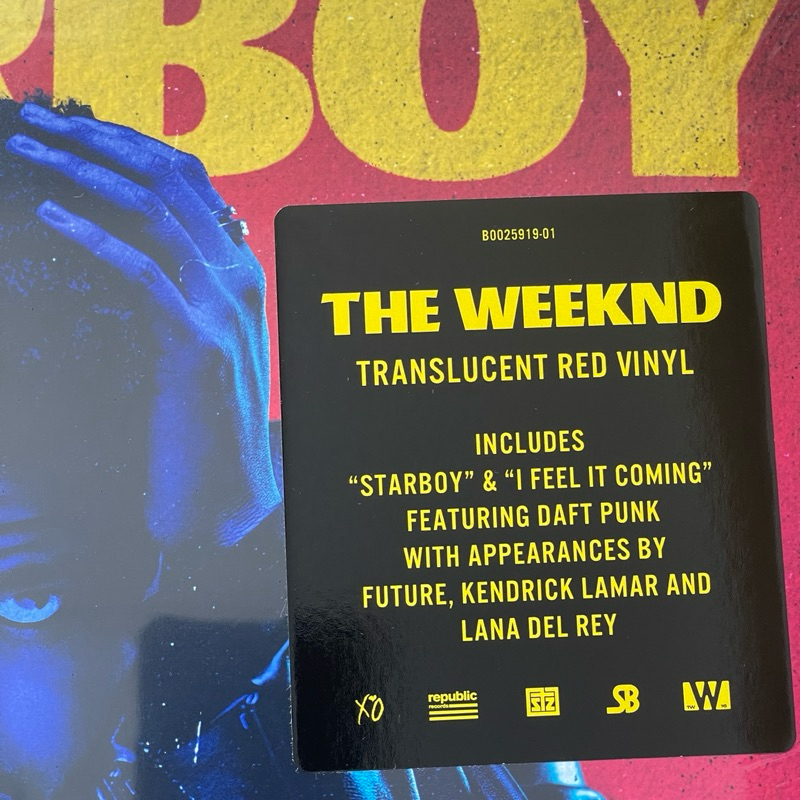 แผ่นเสียงThe Weeknd – Starboy, 2 x Vinyl, LP, Album, Red Translucent, Gatefold ,EU มือหนึ่ง ซีล