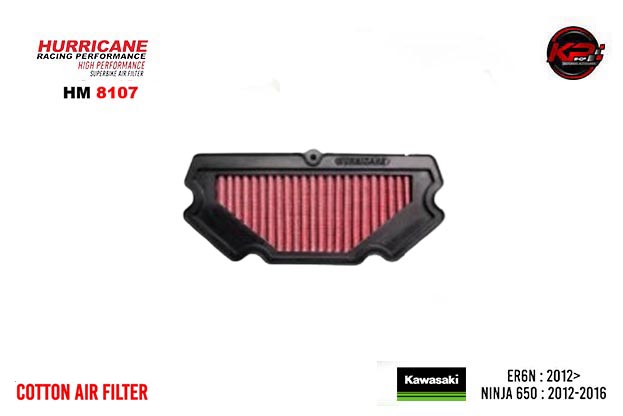 กรองอากาศ HURRICANE FOR KAWAZAKI ER6N / NINJA650 (COTTON) HM8107