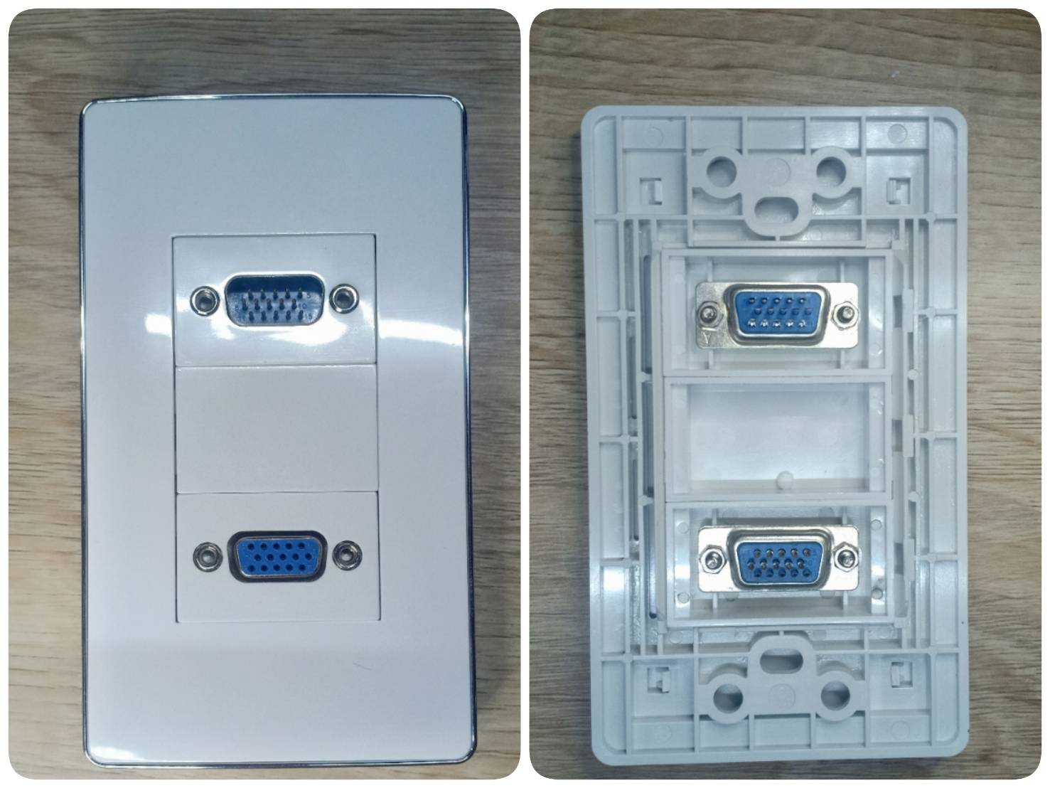 หน้ากาก wall plate เต้ารับ VGA ผู้-เมีย (แบบเชื่อม)